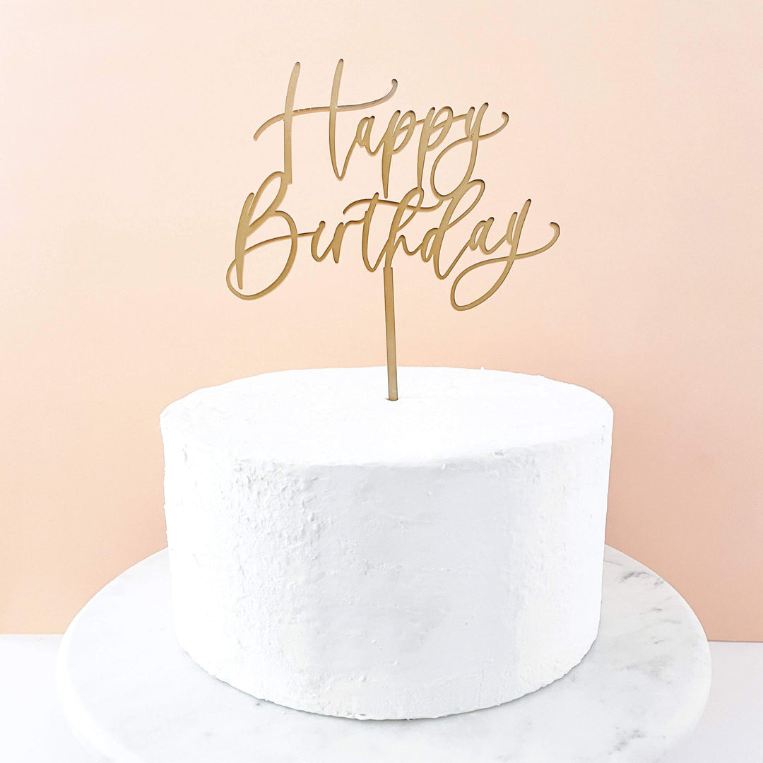 HAPPY BIRTHDAY CAKE TOPPER - LAVENDER Proper Letter Cake Topper Bonjour Fete - Party Supplies