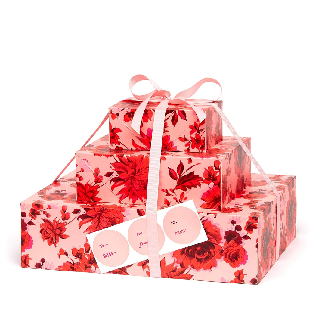 PINK AND RED FLORAL GIFT BOX SET Ban.do Gift Box Bonjour Fete - Party Supplies