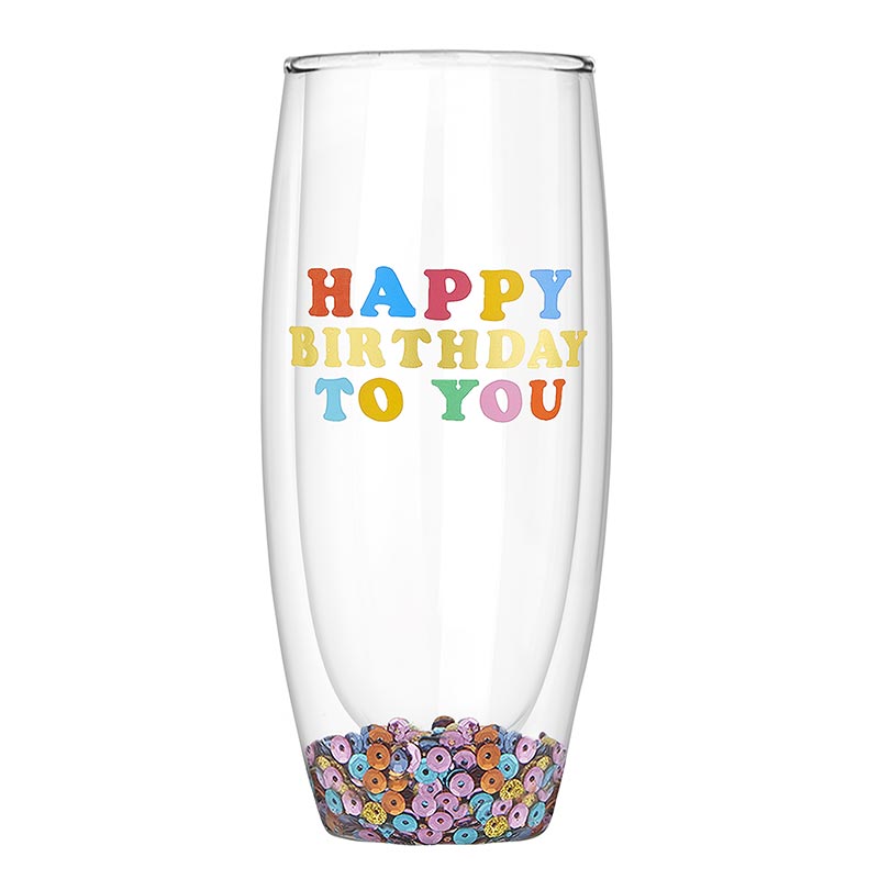 HAPPY BIRTHDAY TO YOU CHAMPAGNE GLASS Slant Collections by Creative Brands Glassware Bonjour Fete - Party Supplies
