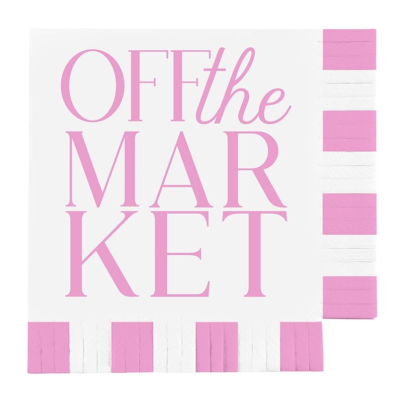 FRINGE BEVERAGE NAPKINS - OFF THE MARKET Slant Collections by Creative Brands Napkins Bonjour Fete - Party Supplies