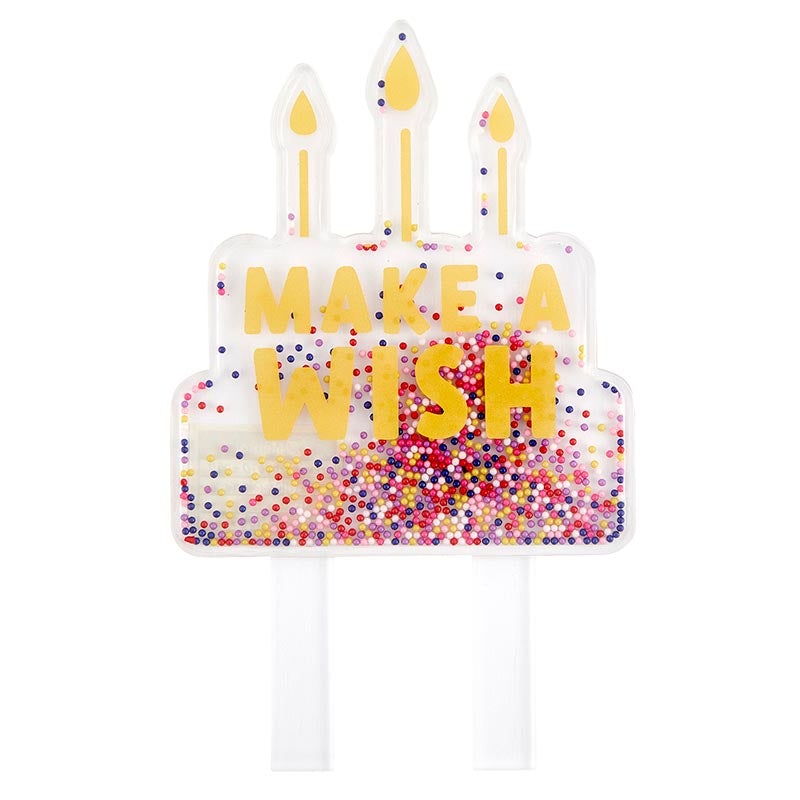 BEAD FILLED CAKE TOPPER - MAKE A WISH Slant Collections by Creative Brands Cake Topper Bonjour Fete - Party Supplies