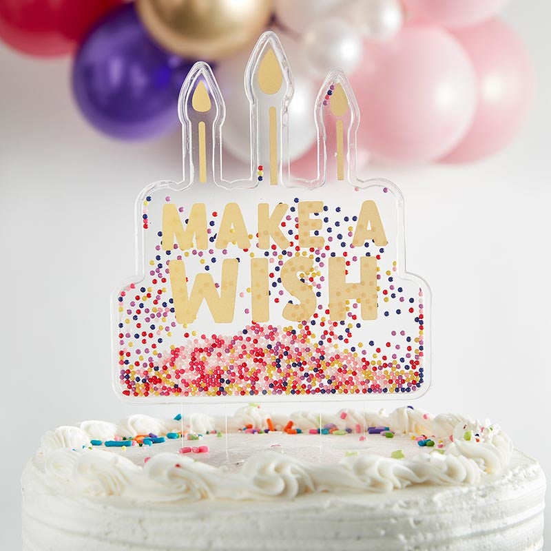 BEAD FILLED CAKE TOPPER - MAKE A WISH Slant Collections by Creative Brands Cake Topper Bonjour Fete - Party Supplies