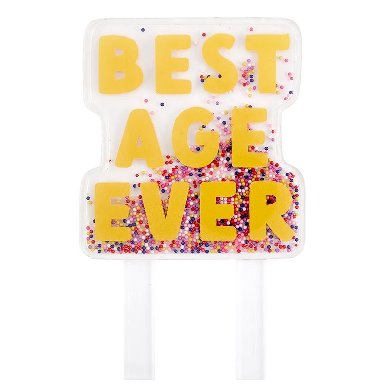 BEAD FILLED CAKE TOPPER - BEST AGE EVER Slant Collections by Creative Brands Cake Topper Bonjour Fete - Party Supplies