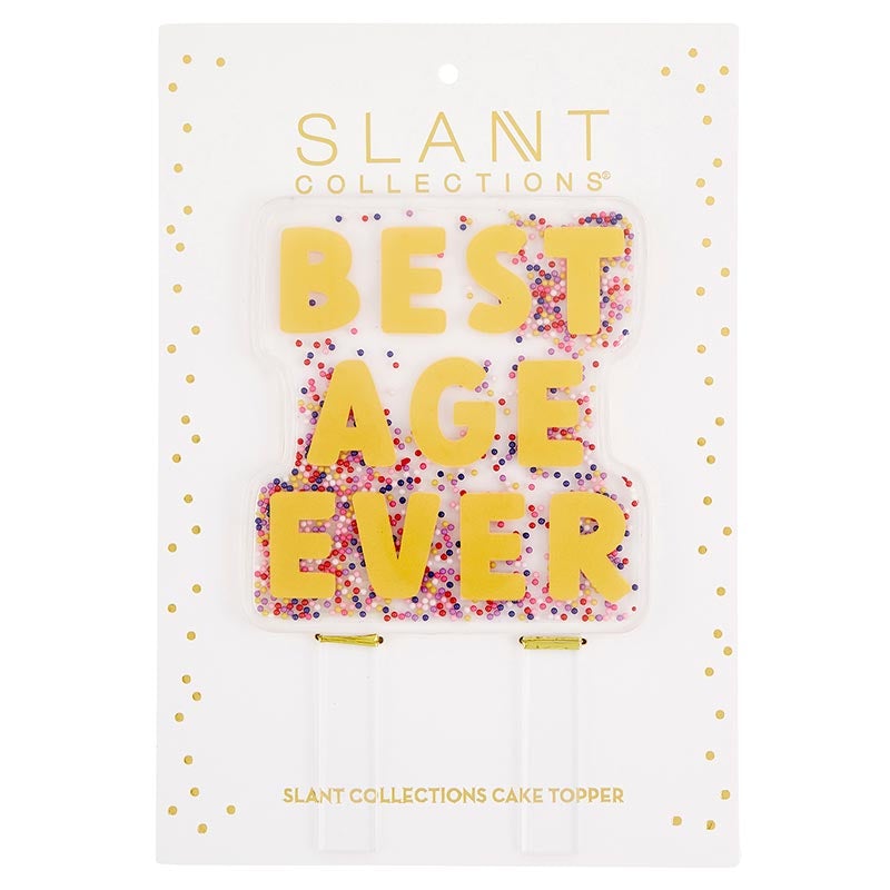 BEAD FILLED CAKE TOPPER - BEST AGE EVER Slant Collections by Creative Brands Cake Topper Bonjour Fete - Party Supplies