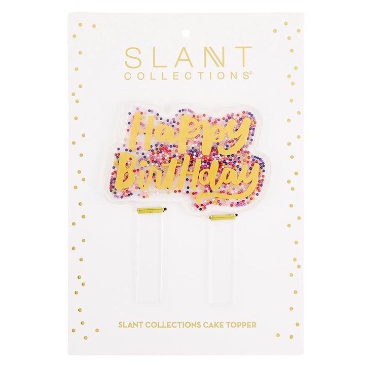 BEAD FILLED CAKE TOPPER - HAPPY BIRTHDAY Slant Collections by Creative Brands Cake Topper Bonjour Fete - Party Supplies