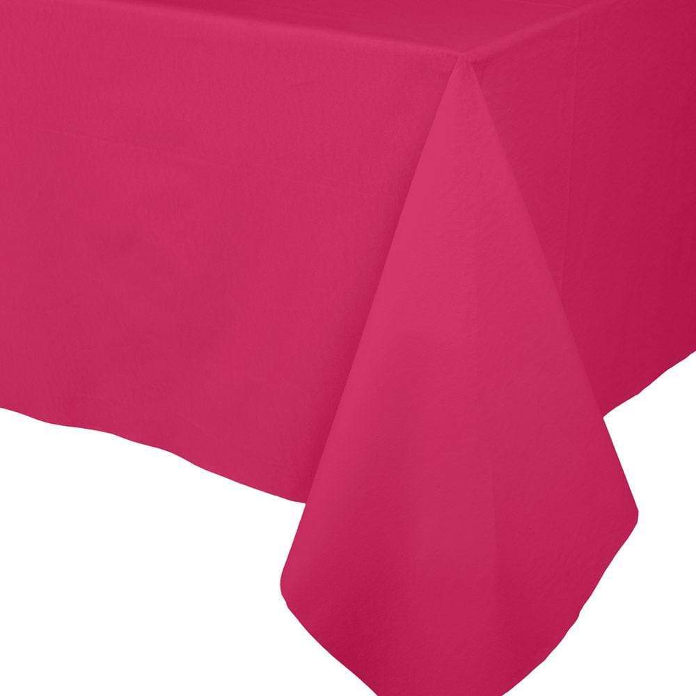 FUCHSIA LINEN LIKE TABLE COVER Caspari Table Covers & Placemats Bonjour Fete - Party Supplies
