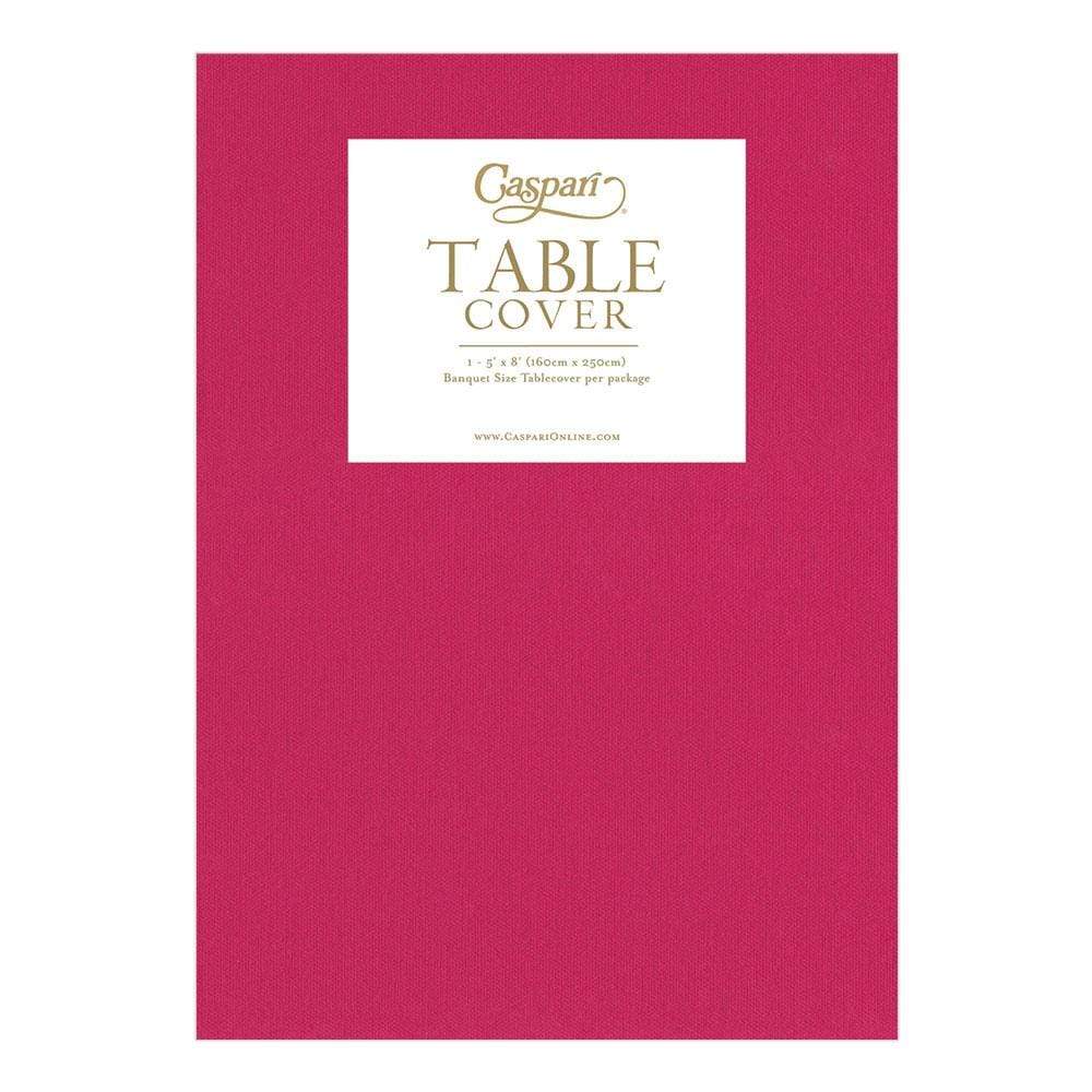 FUCHSIA LINEN LIKE TABLE COVER Caspari Table Covers & Placemats Bonjour Fete - Party Supplies