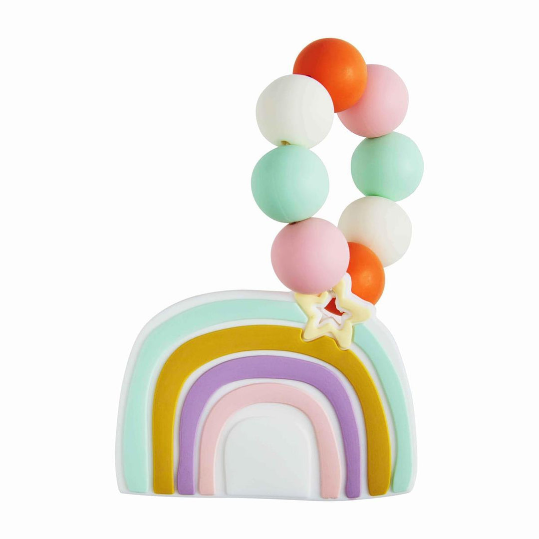 BLUE RAINBOW SILICONE TEETHER Mud Pie Toy Bonjour Fete - Party Supplies