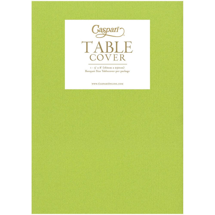 Lime green paper linen banquet table cover for a spring, summer, or garden party
