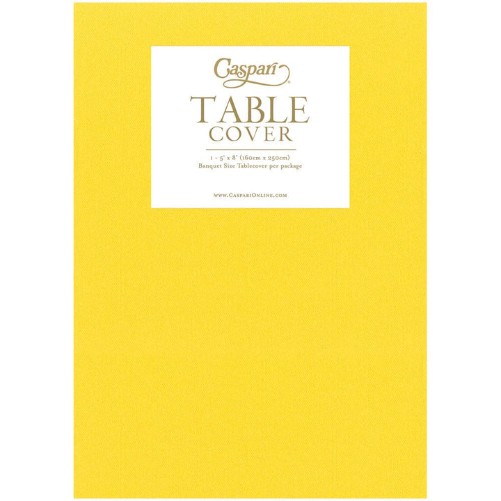 Yellow paper linen banquet table cover for a spring, summer, or birthday party