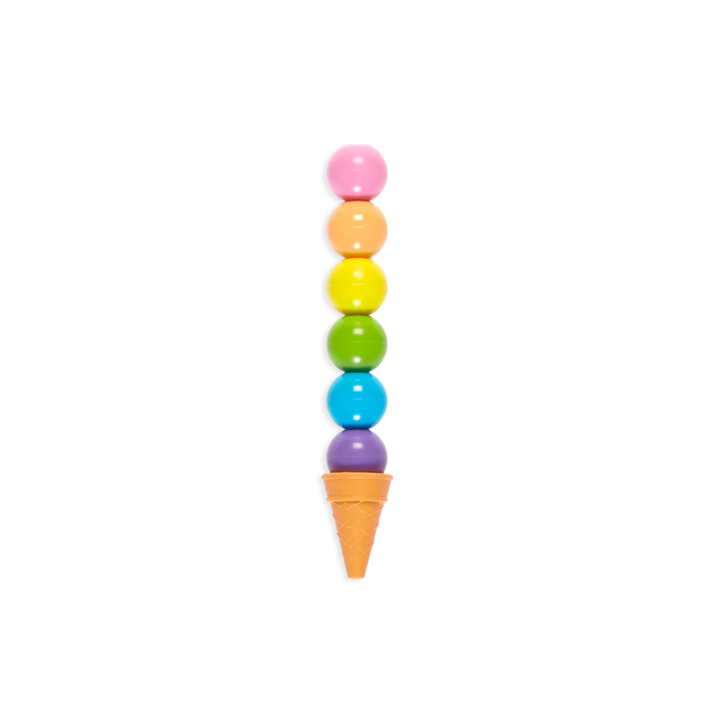RAINBOW SCOOPS VANILLA SCENTED STACKING ERASABLE CRAYONS BY OOLY OOLY Arts & Crafts Bonjour Fete - Party Supplies