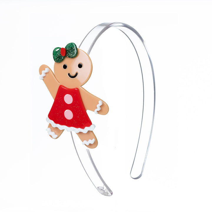 HOL22-Happy Gingerbread Girl Cookie Headband Lilies & Roses NY Christmas Wear Bonjour Fete - Party Supplies