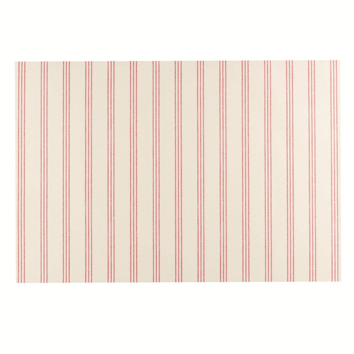 $7.00 min 12 RED TICKING ON CREAM PLACEMAT DTHY! Bonjour Fete - Party Supplies