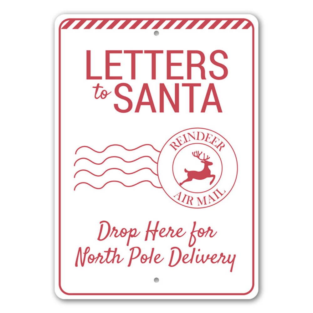 Letters to Santa Christmas Sign Lizton Sign Shop, Inc 0 Faire Bonjour Fete - Party Supplies