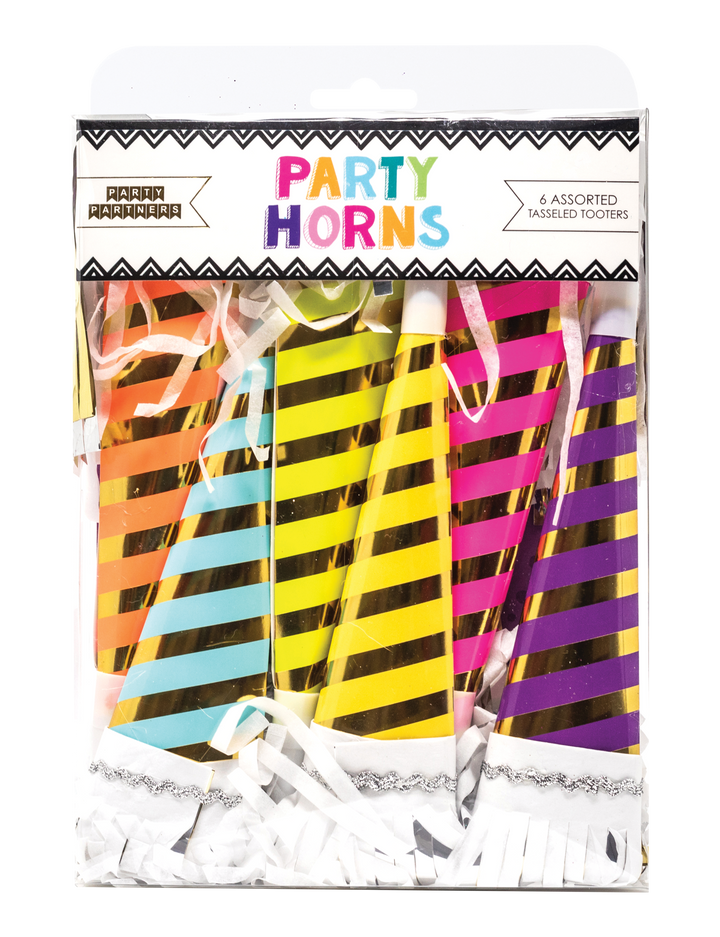 Striped Party Horns Party Partners Noisemakers & Party Horns Bonjour Fete - Party Supplies