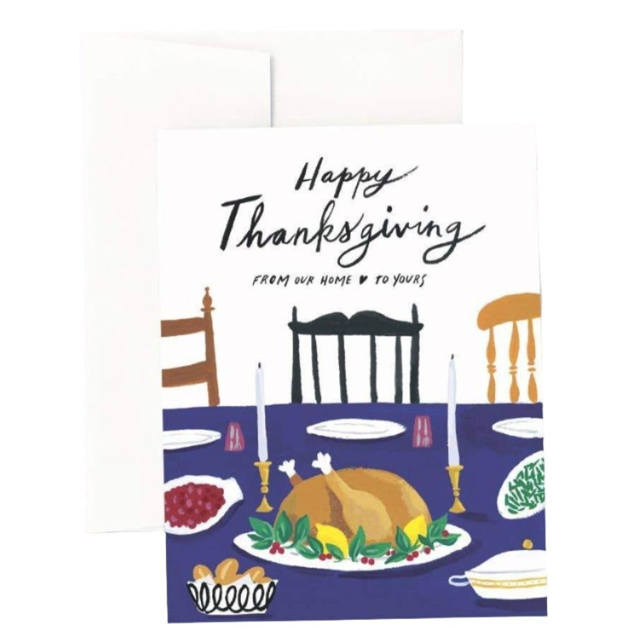 HAPPY THANKSGIVING TABLE CARD Idlewild Co. Greeting Card Bonjour Fete - Party Supplies