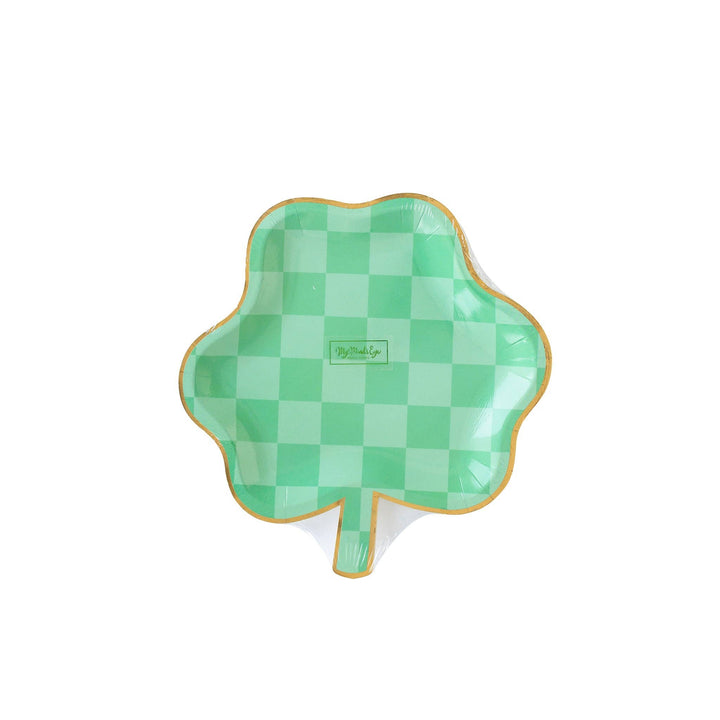 Checkered Shamrock Plates Bonjour Fete Party Supplies St. Patrick's Day