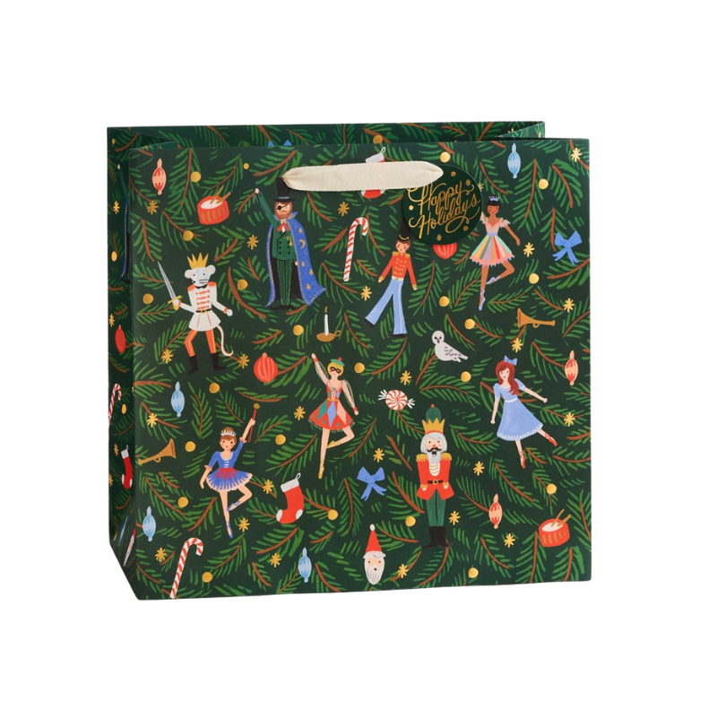 NUTCRACKER GIFT BAGS BY RIFLE PAPER CO. Rifle Paper Co Gift Bag LARGE Bonjour Fete - Party Supplies