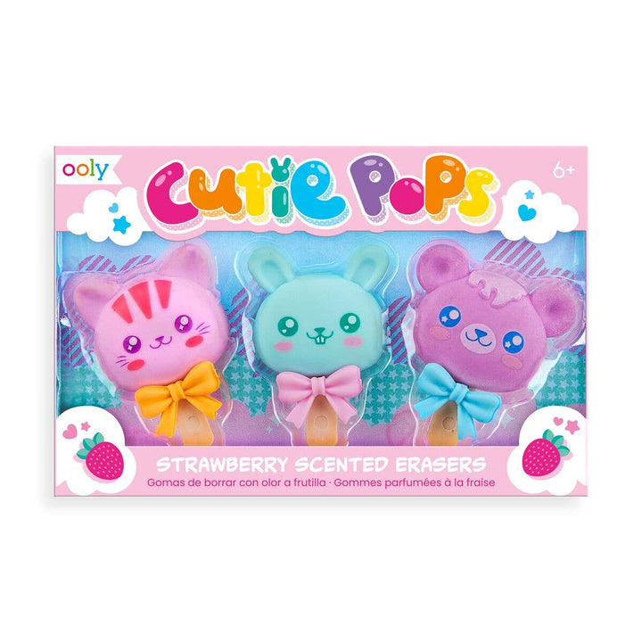 Cutie Pops Scented Erasers - Set of 3 OOLY Bonjour Fete - Party Supplies