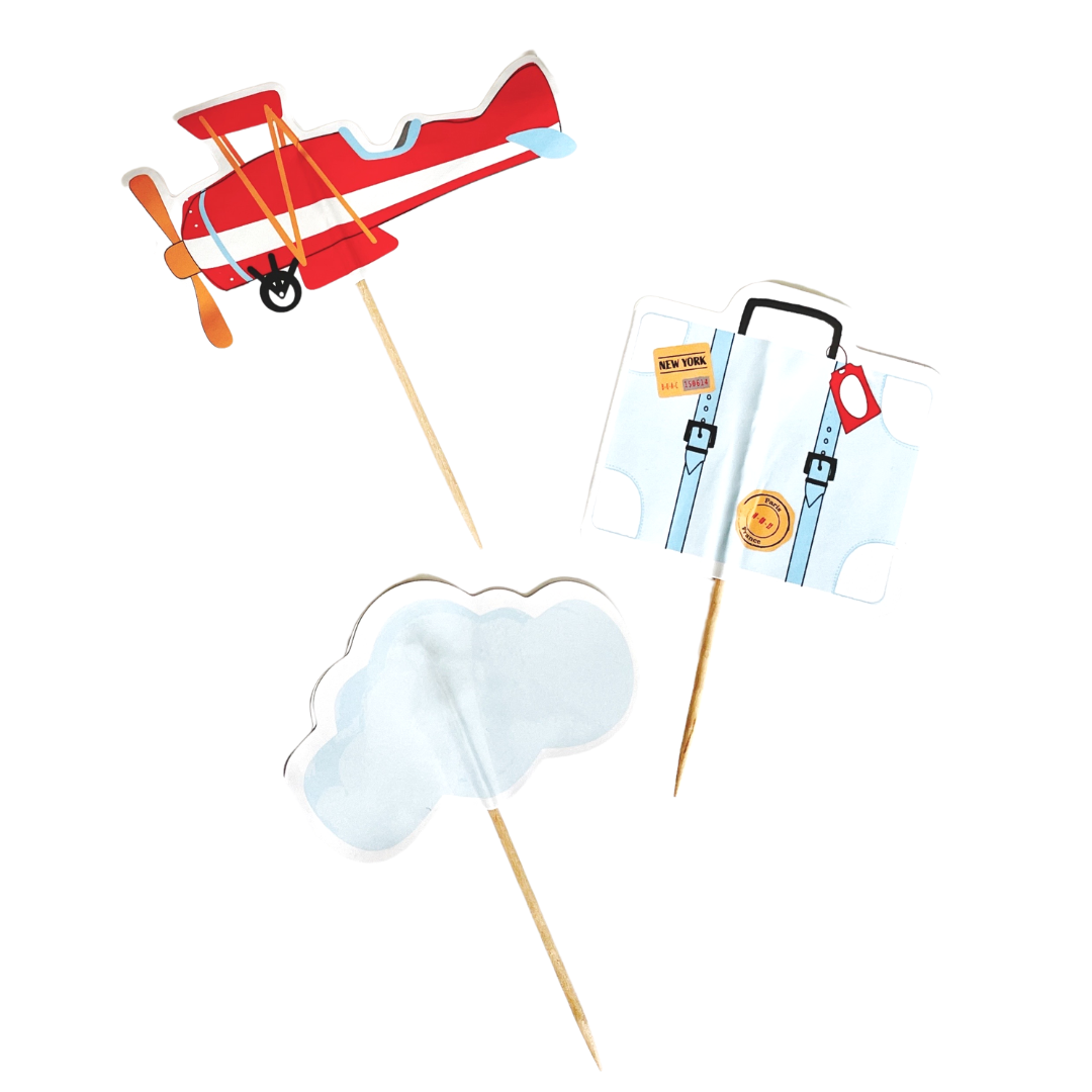 Airplane Toppers (Set of 12) Pooka Party 0 Faire Bonjour Fete - Party Supplies