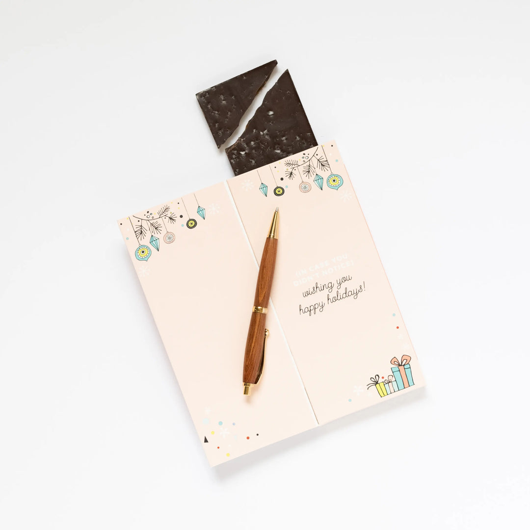 STOCKING STUFFER CHOCOLATE BAR AND GREETING CARD Sweeter Cards Chocolate Bar + Greeting Card in ONE! Christmas Candy Bonjour Fete - Party Supplies