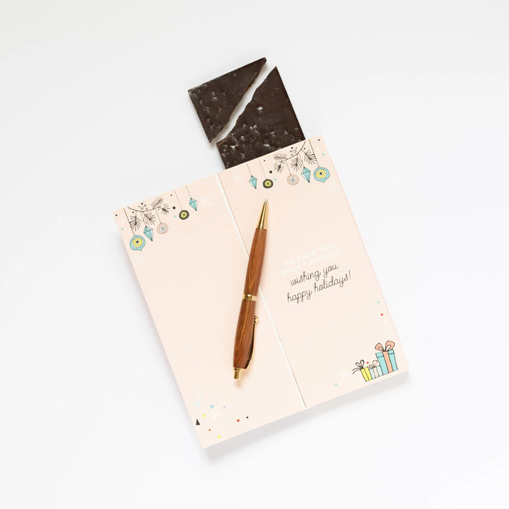 STOCKING STUFFER CHOCOLATE BAR AND GREETING CARD Sweeter Cards Chocolate Bar + Greeting Card in ONE! Christmas Candy Bonjour Fete - Party Supplies