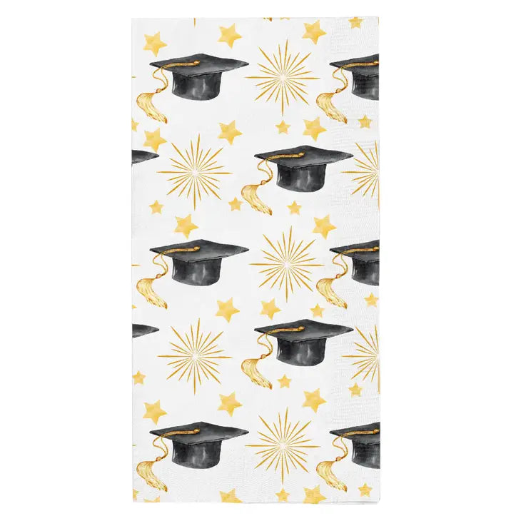 GRADUATION CAP GUEST TOWELS Sophistiplate Graduation Tableware Bonjour Fete - Party Supplies