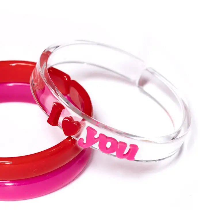 I HEART YOU BANGLES SET Lilies & Roses NY Valentine's Day Accessories Bonjour Fete - Party Supplies