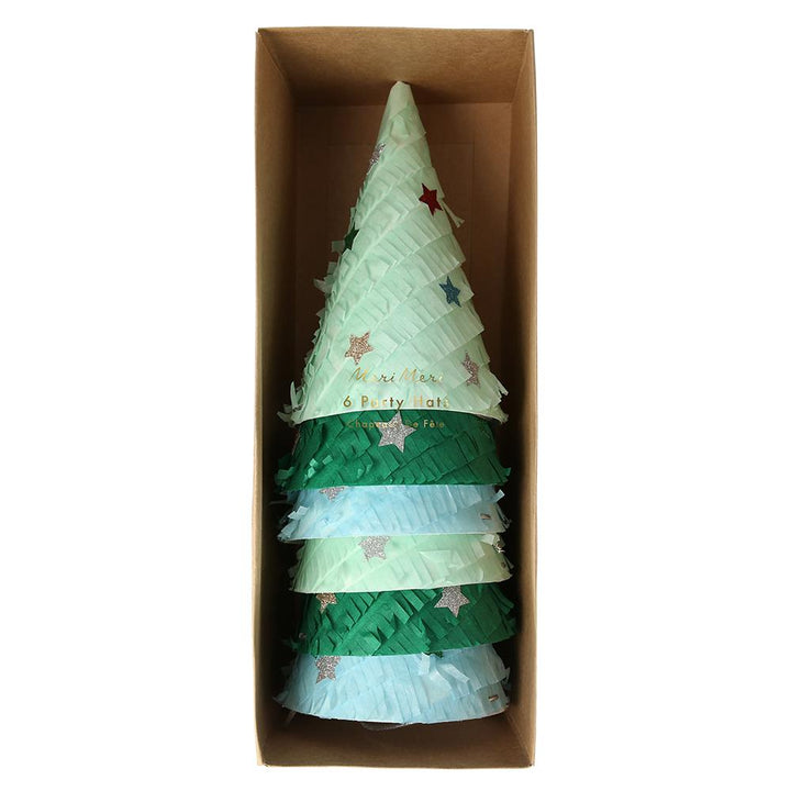 CHRISTMAS TREE HATS Meri Meri Christmas Wear Bonjour Fete - Party Supplies