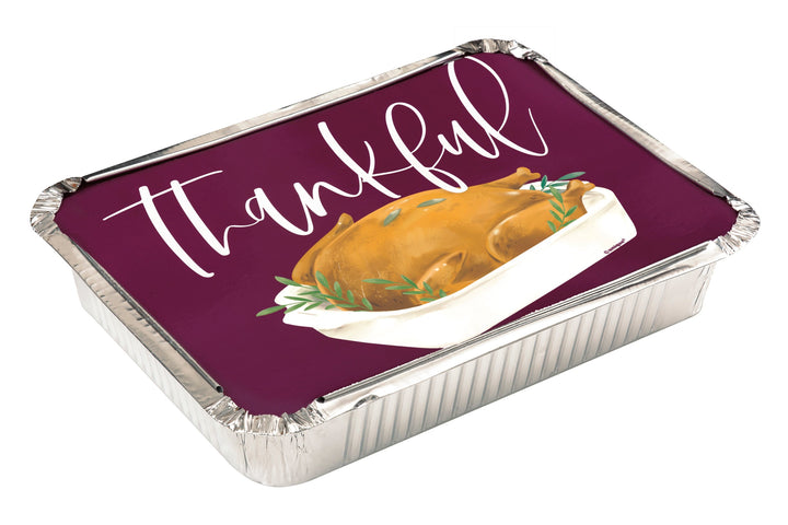 THANKFUL FOIL TAKE HOME CONTAINERS Unique Thanksgiving Party Supplies Bonjour Fete - Party Supplies