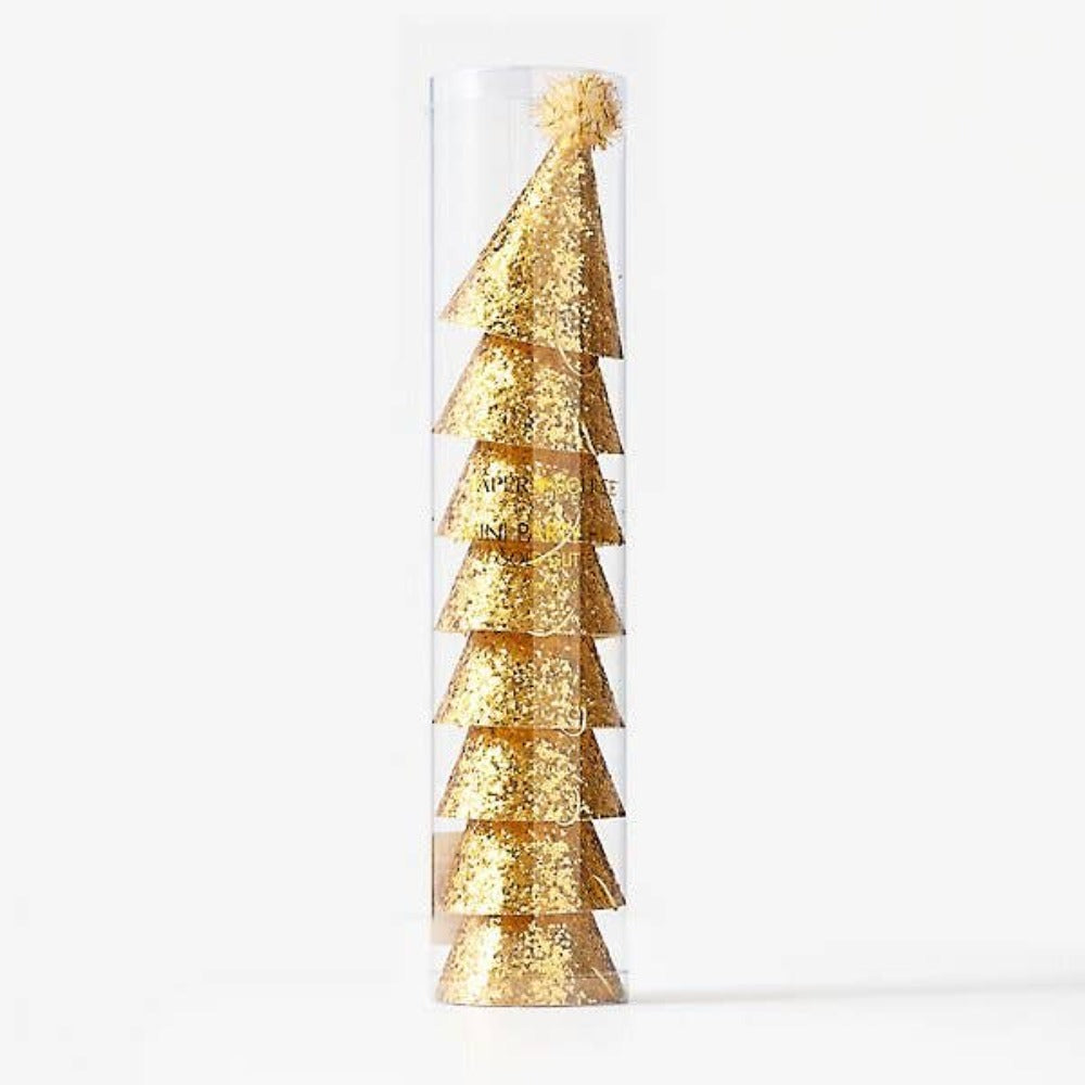 Gold Glitter Mini Party Hats Paper Source Wholesale Bonjour Fete - Party Supplies