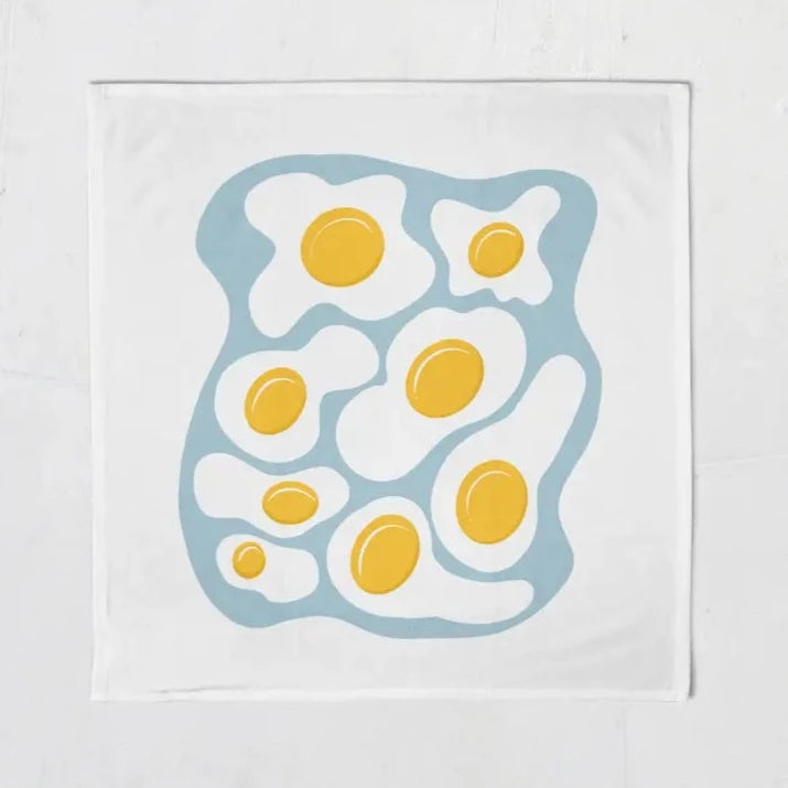 Fried Eggs Cotton Flour Sack Tea Towel One & Only Paper 0 Faire default Bonjour Fete - Party Supplies