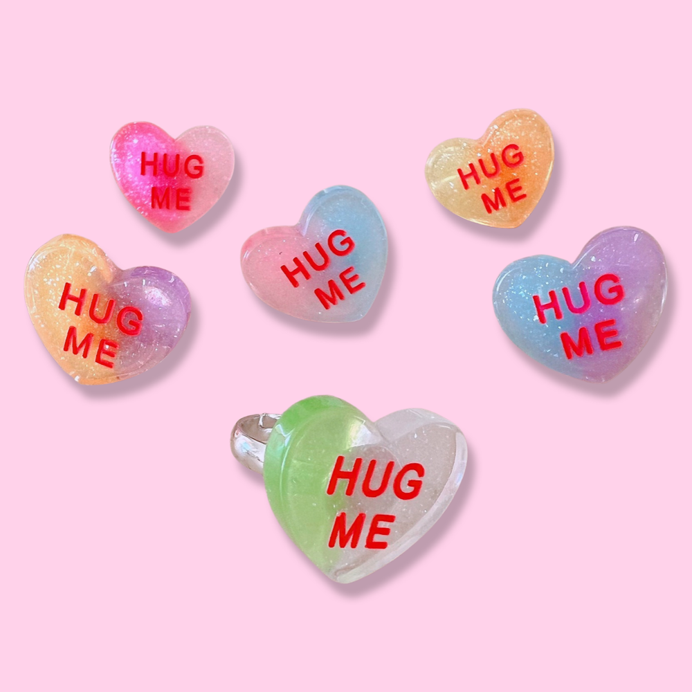 Pop Cutie Jelly Conversation Heart  Kids Rings - Valentines POP CUTIE INC Bonjour Fete - Party Supplies
