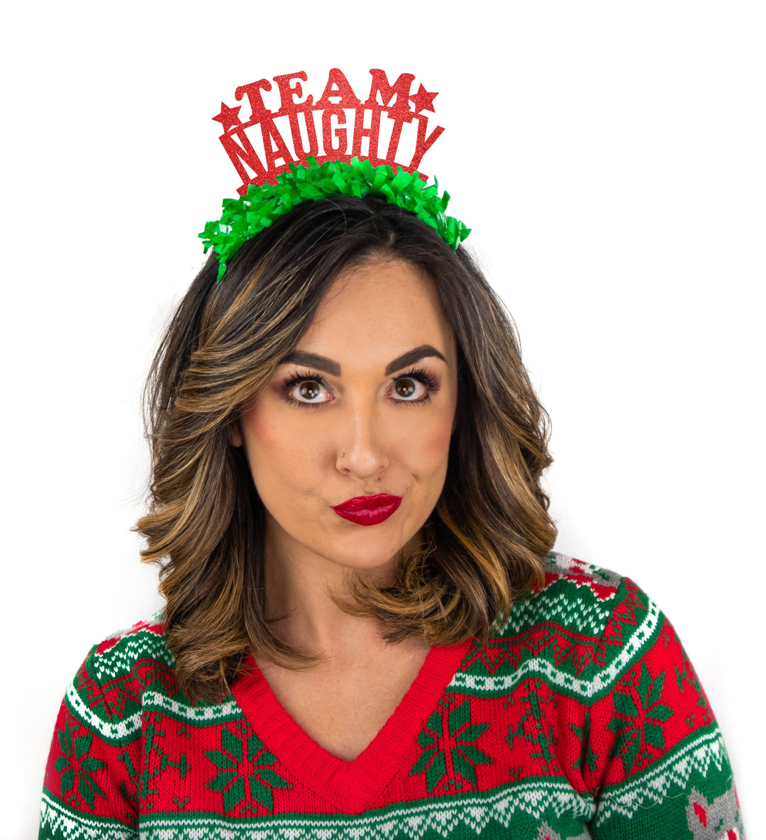 Team Naughty Christmas Party Crown Festive Gal 0 Faire Bonjour Fete - Party Supplies