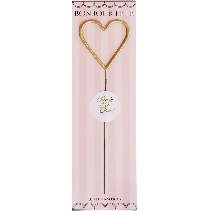 GOLDEN HEART SPARKLER WAND Bonjour Fete SPARKLERS Bonjour Fete - Party Supplies