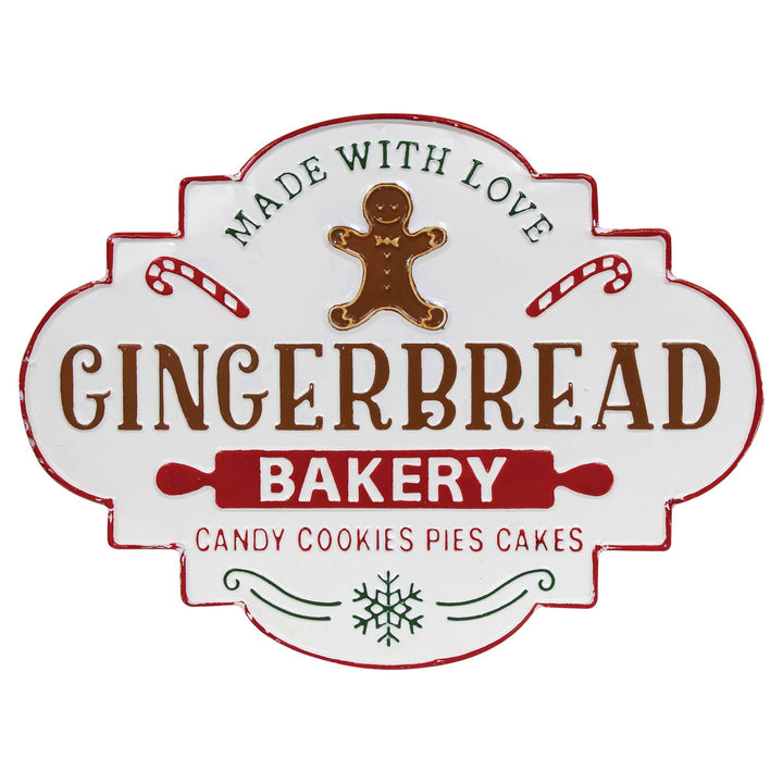 Gingerbread Bakery Metal Sign Col House Designs Christmas Holiday Kitchen & Entertaining Bonjour Fete - Party Supplies