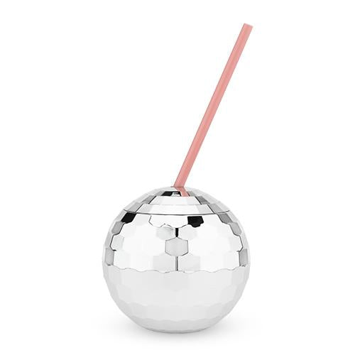 SILVER DISCO BALL TUMBLER CUP Blush Cups Bonjour Fete - Party Supplies