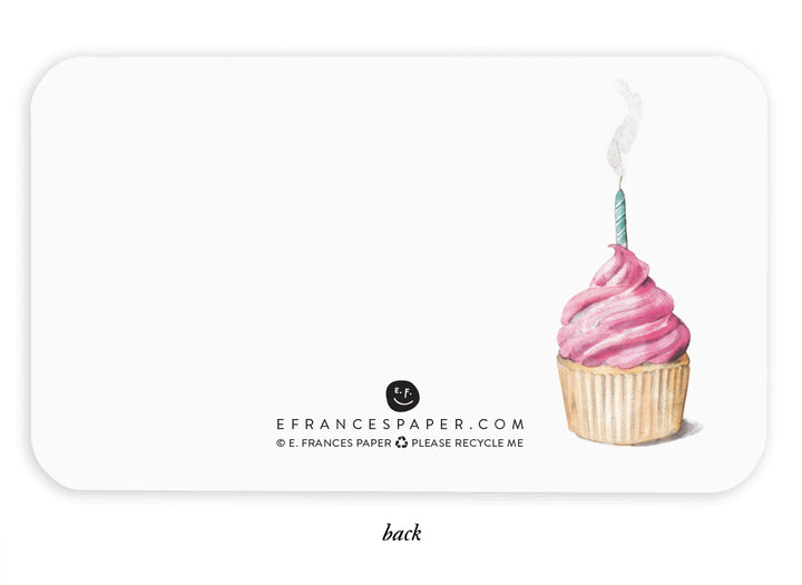 PINK CUPCAKES LITTLE NOTES® E. Frances Greeting Cards Bonjour Fete - Party Supplies