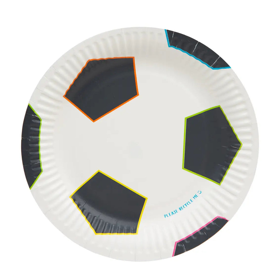 Eco-Friendly Soccer Plates - 12 Pack Talking Tables 0 Faire Bonjour Fete - Party Supplies
