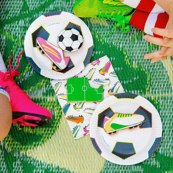Eco-Friendly Soccer Plates - 12 Pack Talking Tables 0 Faire Bonjour Fete - Party Supplies