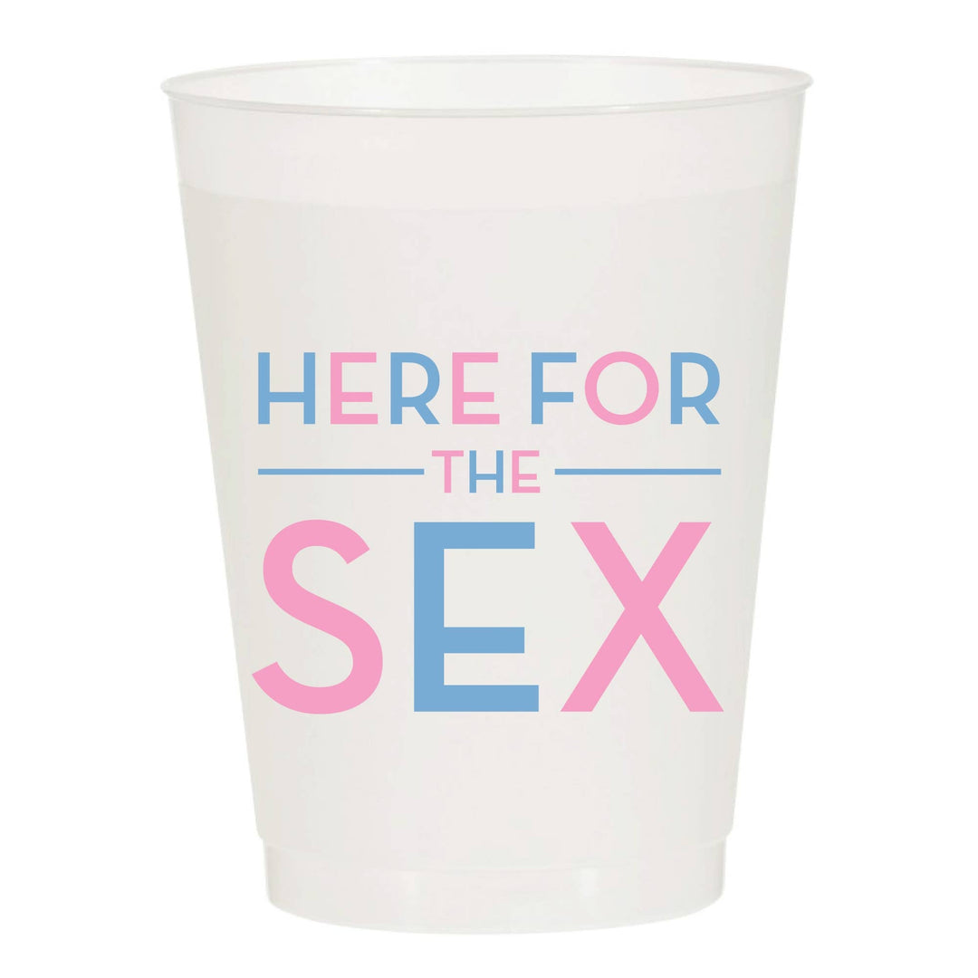 Here For The Sex Gender Reveal Reusable Cups - Set of 10 Sip Hip Hooray 0 Faire Bonjour Fete - Party Supplies