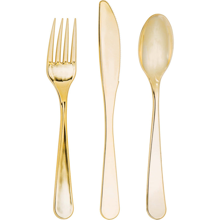 GOLD METALLIC CUTLERY Creative Converting Cutlery Bonjour Fete - Party Supplies