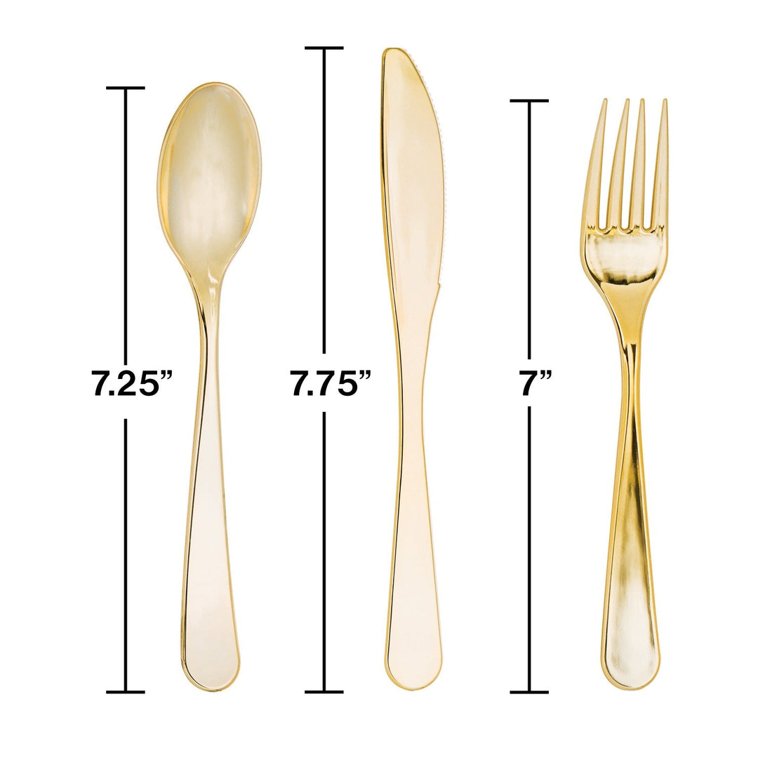 GOLD METALLIC CUTLERY Creative Converting Cutlery Bonjour Fete - Party Supplies