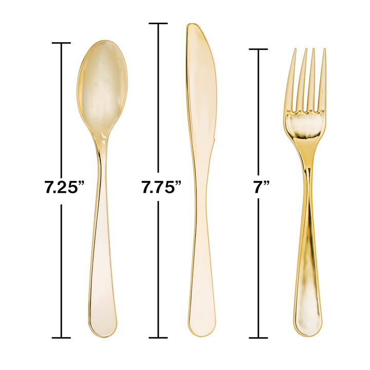 GOLD METALLIC CUTLERY Creative Converting Cutlery Bonjour Fete - Party Supplies