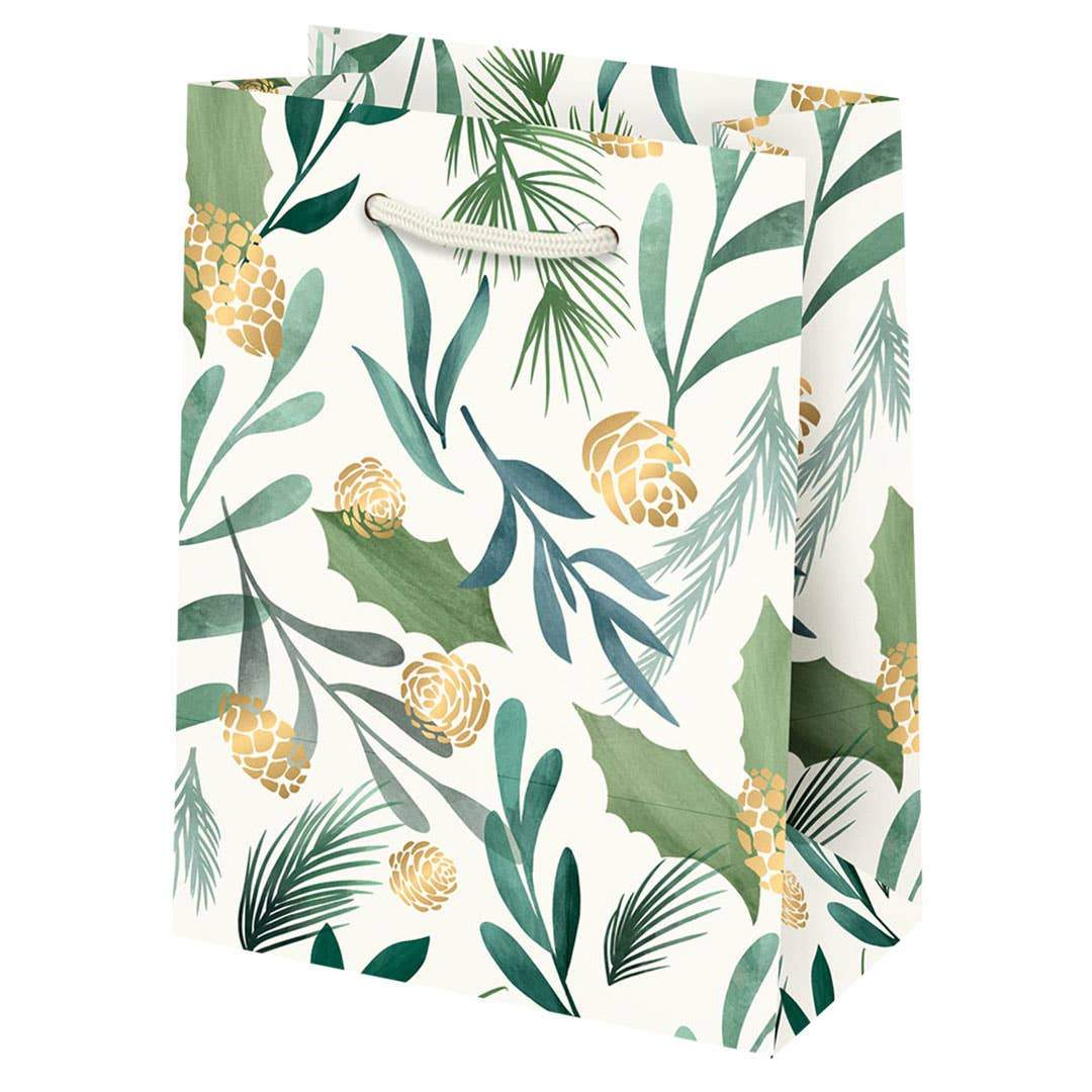 PINECONE GREENERY SMALL GIFT BAG Paper Source Wholesale Gift Bag Bonjour Fete - Party Supplies