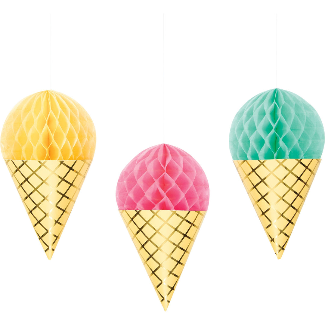 ICE CREAM HANGING DECORATIONS Bonjour Fête  Bonjour Fete - Party Supplies