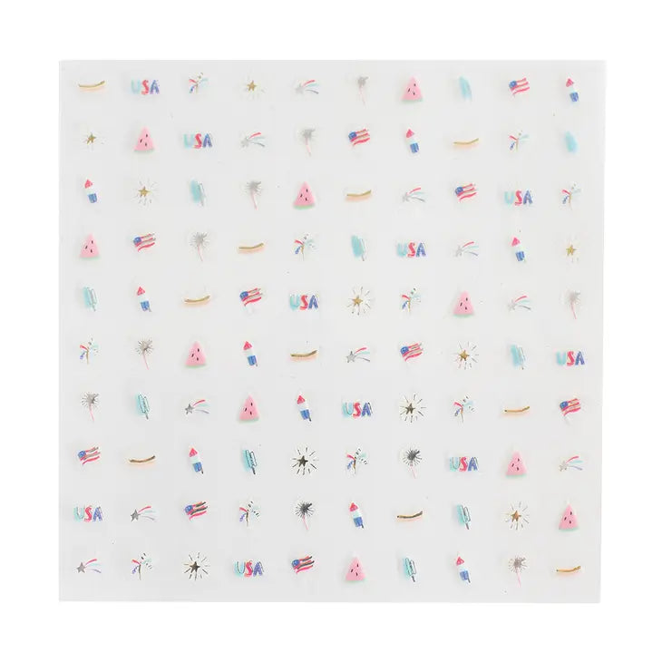 U.S. OF YAY NAIL STICKERS Jollity & Co. + Daydream Society 4th of July Bonjour Fete - Party Supplies
