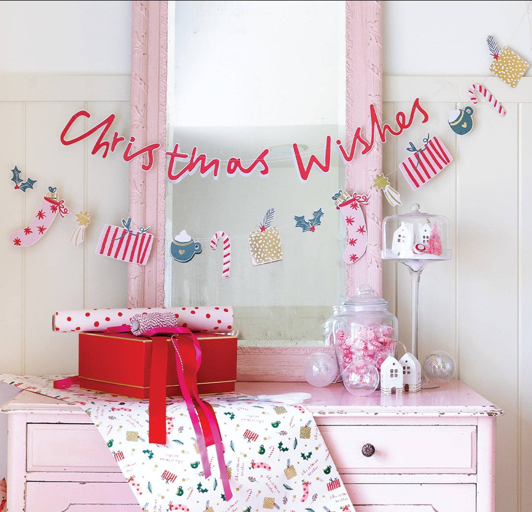PRESALE CHRISTMAS SHIPPING MID OCTOBER - CHW902 - Christmas Wishes Banner My Mind’s Eye 0 Faire Bonjour Fete - Party Supplies