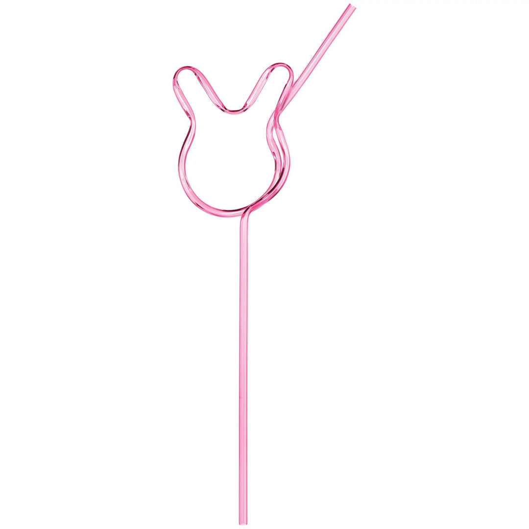 Pink Bunny Shaped Straw Bonjour Fete Party Supplies Easter Party Supplies
