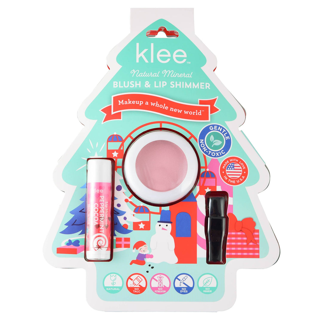 Polar Dream - Holiday Blush and Lip Shimmer Set Klee Naturals Stocking Stuffer Bonjour Fete - Party Supplies